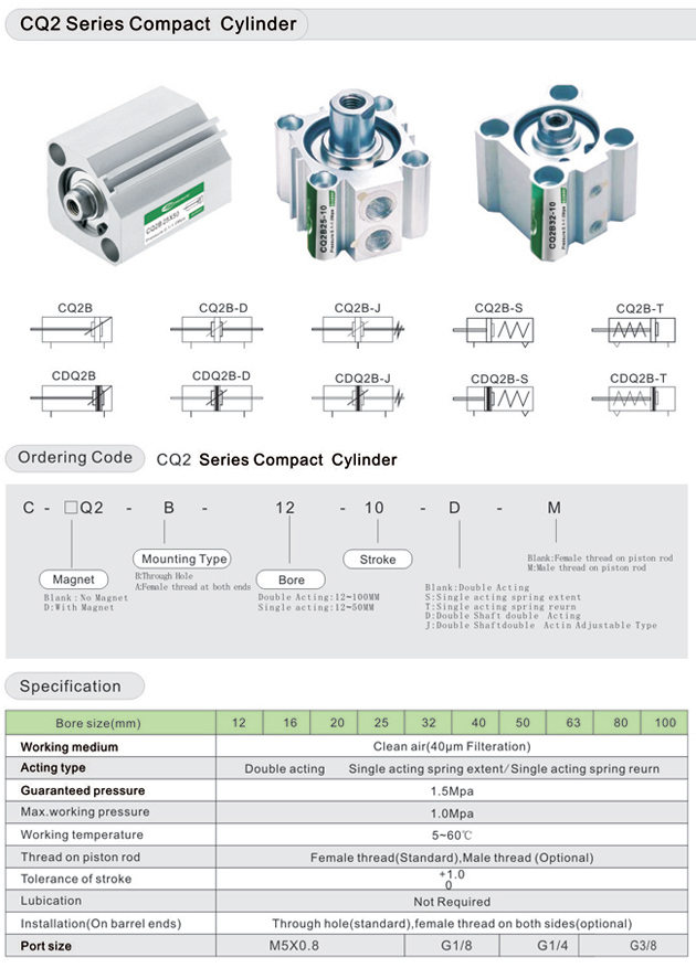 CQ2 Series Compact Cylinder