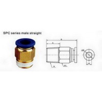 ข้อต่อลม air fitting - ***ข้อต่อลม-ต่อตรง เสียบสายลม-เกลียวนอก :SPC