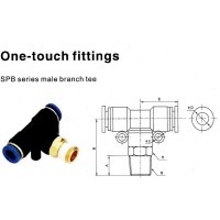 ข้อต่อลม air fitting - **ข้อต่อสายลม 3 ทาง เกลียวกลาง Model SPB