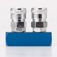 ข้อต่อสวมเร็ว quick coupler - **คอปเปอร์ ฐานตรง 2 หัว