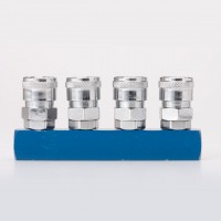 ข้อต่อสวมเร็ว quick coupler - **คอปเปอร์ ฐานตรง 4 หัว