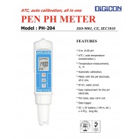 เครื่องมือวัด digicon - DIGICON PH-204 เครื่องวัดความเป็นกรด-ด่างแบบปากกา